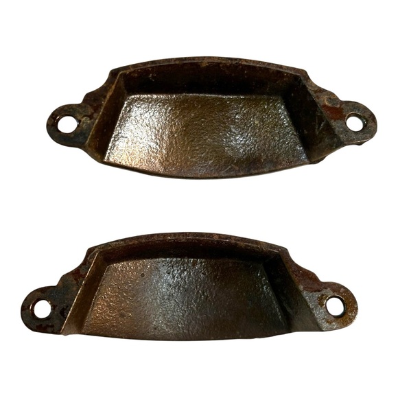 Lot (2) Vintage Eastlake Bin Pull Cup Drawer Ornate Antique Hardware Victorian - Picture 3 of 10